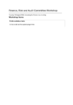 Public Workshop Agenda for the Finance Risk and Audit Committee Workshop preview
