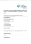 Confirmed Public minutes of the Climate and Environment Committee meeting on Thursday 18 June 2026 preview