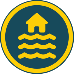 Flooding house icon